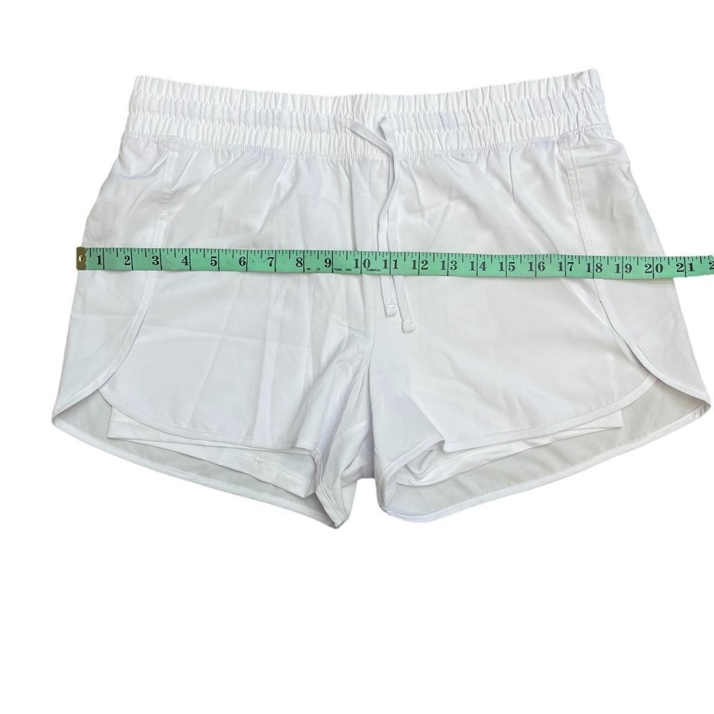 Velocity Women White Lined Shorts Drawstring Pull On Athletic Lifestyle New L - Picture 5 of 10